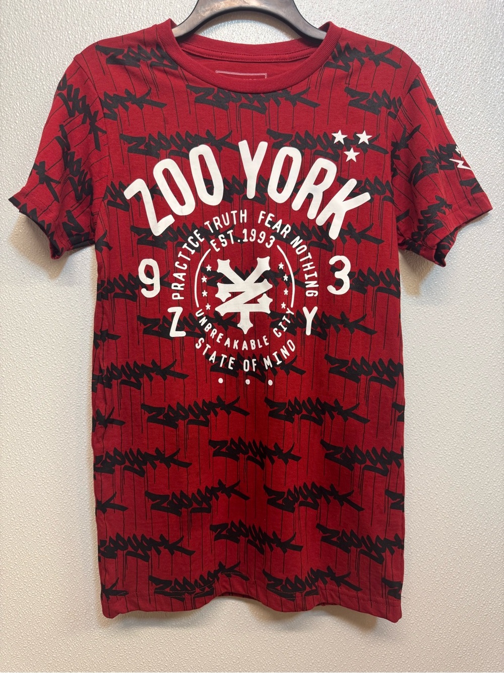 Vintage Y2K Zoo York Red Graphic T‑Shirt Sz S (D-71)